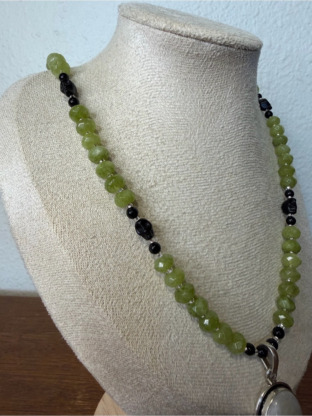 ARTISAN Handmade Shadow and Sage Necklace with Skeleton Accents - Womens Jewelry - Picture 2 of 5